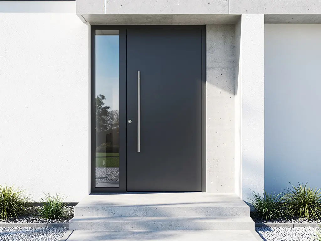 Porte d'entrée en aluminium au design contemporain